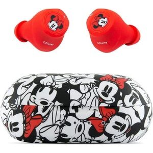 Disney Minnie Mouse Red Kids Wireless Earbuds with Character Charging Case